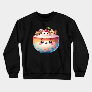 Kawaii Kitty Rice Bowl Crewneck Sweatshirt